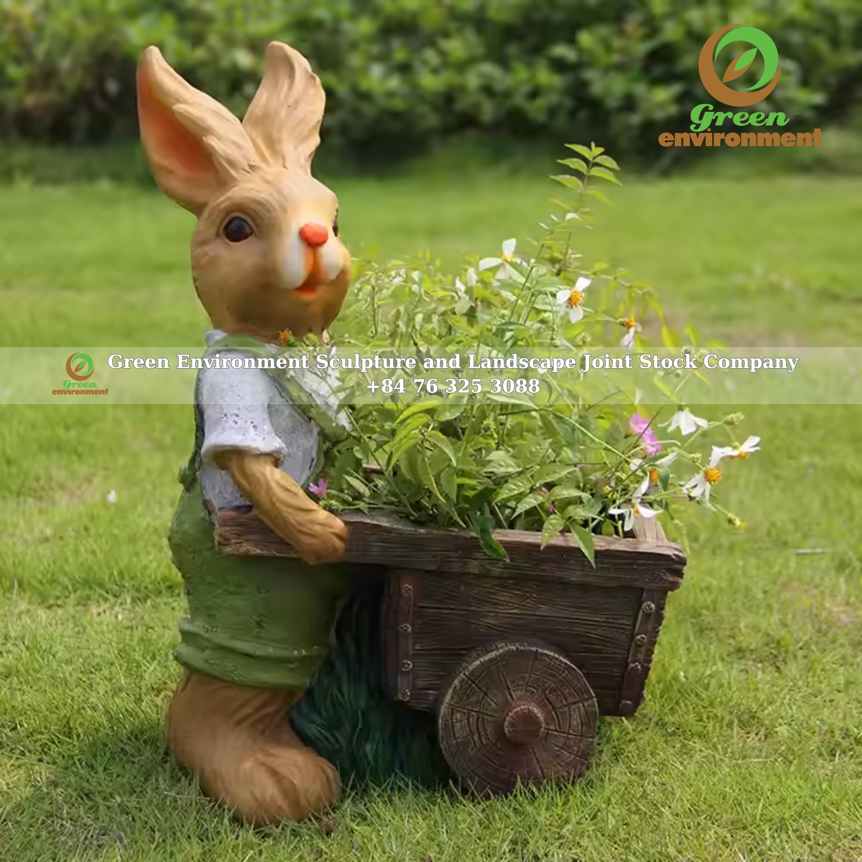 RABBIT STATUE IN FLOWER POT